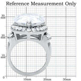 TK184 - High polished (no plating) Stainless Steel Ring with AAA Grade CZ in Clear - Alamode - Flyclothing LLC