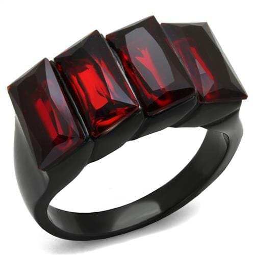 TK1854 - IP Black(Ion Plating) Stainless Steel Ring with Synthetic Synthetic Glass in Siam - Alamode - Flyclothing LLC