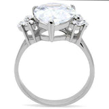 TK186 - High polished (no plating) Stainless Steel Ring with AAA Grade CZ in Clear - Alamode - Flyclothing LLC