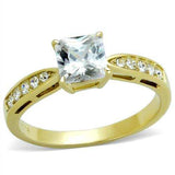 TK1873 - IP Gold(Ion Plating) Stainless Steel Ring with AAA Grade CZ in Clear - Alamode - Flyclothing LLC