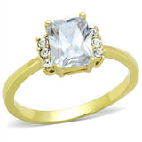 TK1876 - IP Gold(Ion Plating) Stainless Steel Ring with AAA Grade CZ in Clear - Alamode - Flyclothing LLC