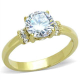 TK1877 - IP Gold(Ion Plating) Stainless Steel Ring with AAA Grade CZ in Clear - Alamode - Flyclothing LLC