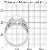 TK187 - High polished (no plating) Stainless Steel Ring with AAA Grade CZ in Clear - Alamode - Flyclothing LLC