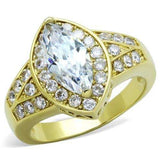 TK1896 - IP Gold(Ion Plating) Stainless Steel Ring with AAA Grade CZ in Clear - Alamode - Flyclothing LLC