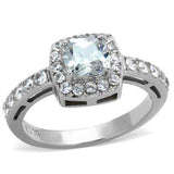 TK1899N - High-Polished Stainless Steel Ring with AAA Grade CZ in Clear - Alamode - Flyclothing LLC