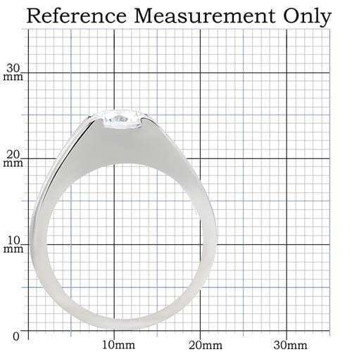 TK193 - High polished (no plating) Stainless Steel Ring with AAA Grade CZ in Clear - Alamode - Flyclothing LLC