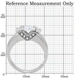 TK194 - High polished (no plating) Stainless Steel Ring with AAA Grade CZ in Clear - Alamode - Flyclothing LLC