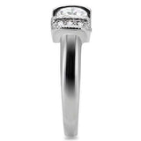 TK194 - High polished (no plating) Stainless Steel Ring with AAA Grade CZ in Clear - Alamode - Flyclothing LLC