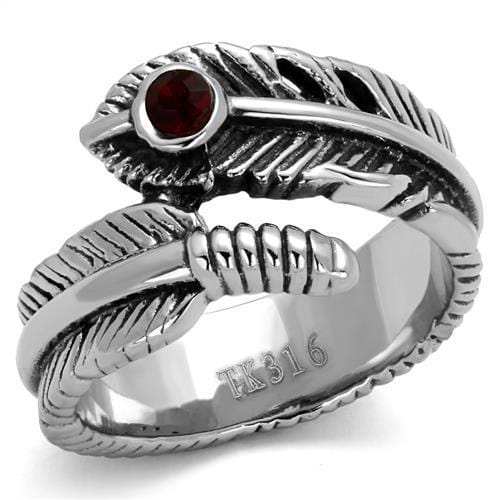 TK1967 - High polished (no plating) Stainless Steel Ring with Top Grade Crystal in Siam - Alamode - Flyclothing LLC