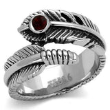 TK1967 - High polished (no plating) Stainless Steel Ring with Top Grade Crystal in Siam - Alamode - Flyclothing LLC