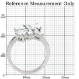 TK196 - High polished (no plating) Stainless Steel Ring with AAA Grade CZ in Clear - Alamode - Flyclothing LLC