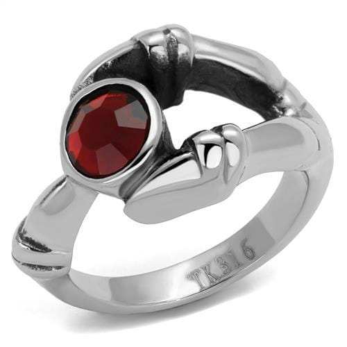 TK1970 - High polished (no plating) Stainless Steel Ring with Top Grade Crystal in Siam - Alamode - Flyclothing LLC