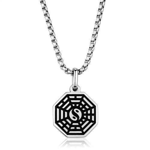 TK1981 - High polished (no plating) Stainless Steel Necklace with No Stone - Alamode - Flyclothing LLC