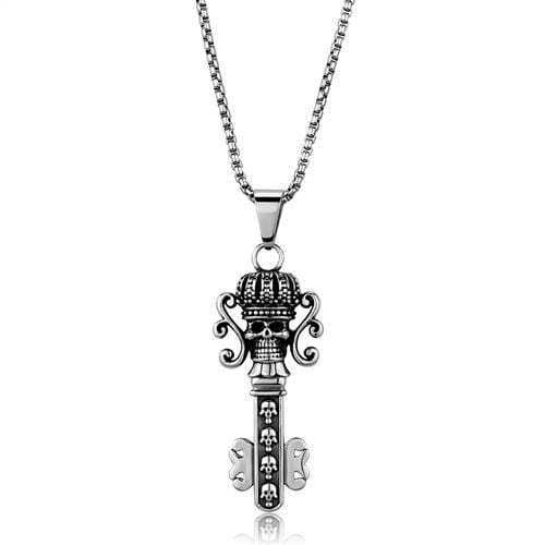 TK1984 - High polished (no plating) Stainless Steel Necklace with No Stone - Alamode - Flyclothing LLC