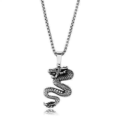 TK1986 - High polished (no plating) Stainless Steel Necklace with No Stone - Alamode - Flyclothing LLC