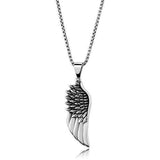 TK2002 - High polished (no plating) Stainless Steel Necklace with No Stone - Alamode - Flyclothing LLC
