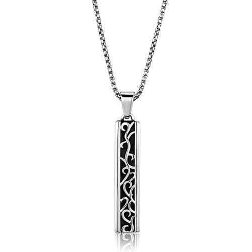TK2007 - High polished (no plating) Stainless Steel Necklace with No Stone - Alamode - Flyclothing LLC