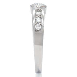 TK200 - High polished (no plating) Stainless Steel Ring with AAA Grade CZ in Clear - Alamode - Flyclothing LLC