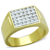 TK2048 - IP Gold(Ion Plating) Stainless Steel Ring with AAA Grade CZ in Clear - Alamode - Flyclothing LLC