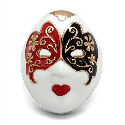 TK2142 - IP Rose Gold(Ion Plating) Stainless Steel Ring with Epoxy in Multi Color - Alamode - Flyclothing LLC