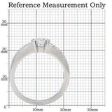 TK214 - High polished (no plating) Stainless Steel Ring with AAA Grade CZ in Clear - Alamode - Flyclothing LLC
