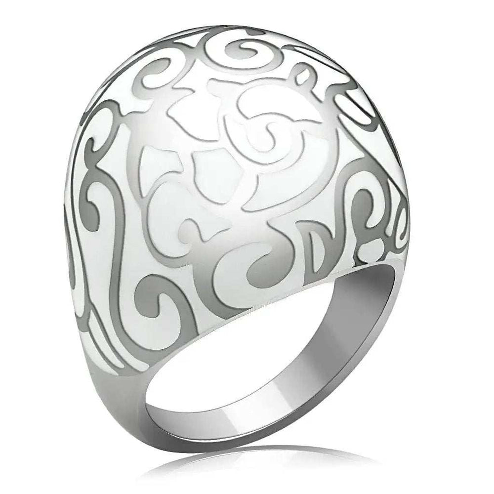 TK215 - High polished (no plating) Stainless Steel Ring with No Stone - Alamode - Flyclothing LLC