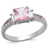 TK2169 - High polished (no plating) Stainless Steel Ring with AAA Grade CZ in Rose - Alamode - Flyclothing LLC