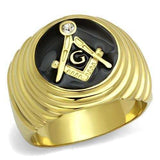 TK2224 - IP Gold(Ion Plating) Stainless Steel Ring with Top Grade Crystal in Clear - Alamode - Flyclothing LLC