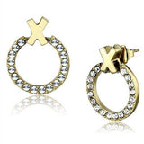 TK2271 - IP Gold(Ion Plating) Stainless Steel Earrings with Top Grade Crystal in Clear - Alamode - Flyclothing LLC