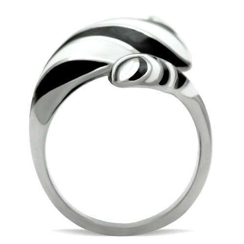 TK227 - High polished (no plating) Stainless Steel Ring with No Stone - Alamode - Flyclothing LLC
