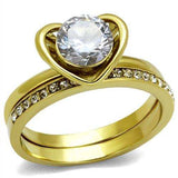 TK2295 - IP Gold(Ion Plating) Stainless Steel Ring with AAA Grade CZ in Clear - Alamode - Flyclothing LLC