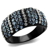 TK2355 - IP Black(Ion Plating) Stainless Steel Ring with Top Grade Crystal in Montana - Alamode - Flyclothing LLC