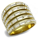 TK2362 - IP Gold(Ion Plating) Stainless Steel Ring with Top Grade Crystal in Clear - Alamode - Flyclothing LLC