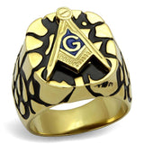 TK2372 - IP Gold(Ion Plating) Stainless Steel Ring with Epoxy in Capri Blue - Alamode - Flyclothing LLC