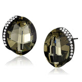 TK2377 - IP Black(Ion Plating) Stainless Steel Earrings with Top Grade Crystal in Black Diamond - Alamode - Flyclothing LLC