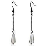 TK2381 - IP Black(Ion Plating) Stainless Steel Earrings with Synthetic Synthetic Glass in Clear - Alamode - Flyclothing LLC