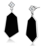 TK2382 - High polished (no plating) Stainless Steel Earrings with AAA Grade CZ in Clear - Alamode - Flyclothing LLC