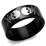 TK2400 - Two-Tone IP Black Stainless Steel Ring with No Stone - Alamode - Flyclothing LLC