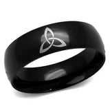 TK2408 - Two-Tone IP Black Stainless Steel Ring with No Stone - Alamode - Flyclothing LLC