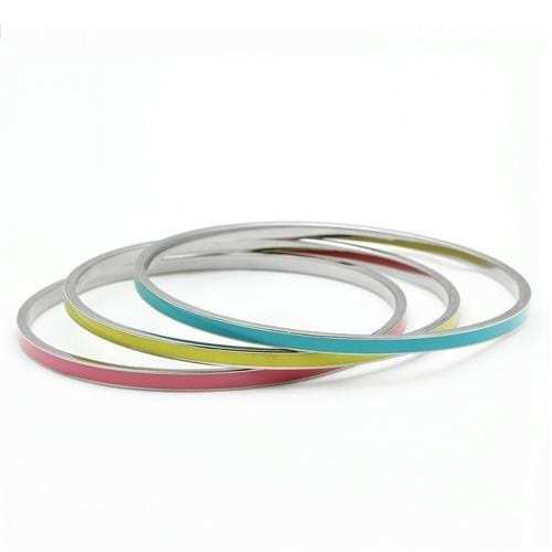 TK241 - High polished (no plating) Stainless Steel Bangle with No Stone - Alamode - Flyclothing LLC