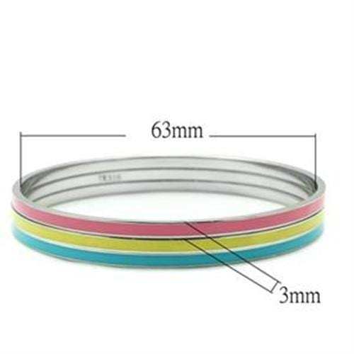 TK241 - High polished (no plating) Stainless Steel Bangle with No Stone - Alamode - Flyclothing LLC