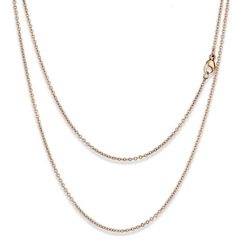 TK2423R - IP Rose Gold(Ion Plating) Stainless Steel Chain with No Stone - Alamode - Flyclothing LLC