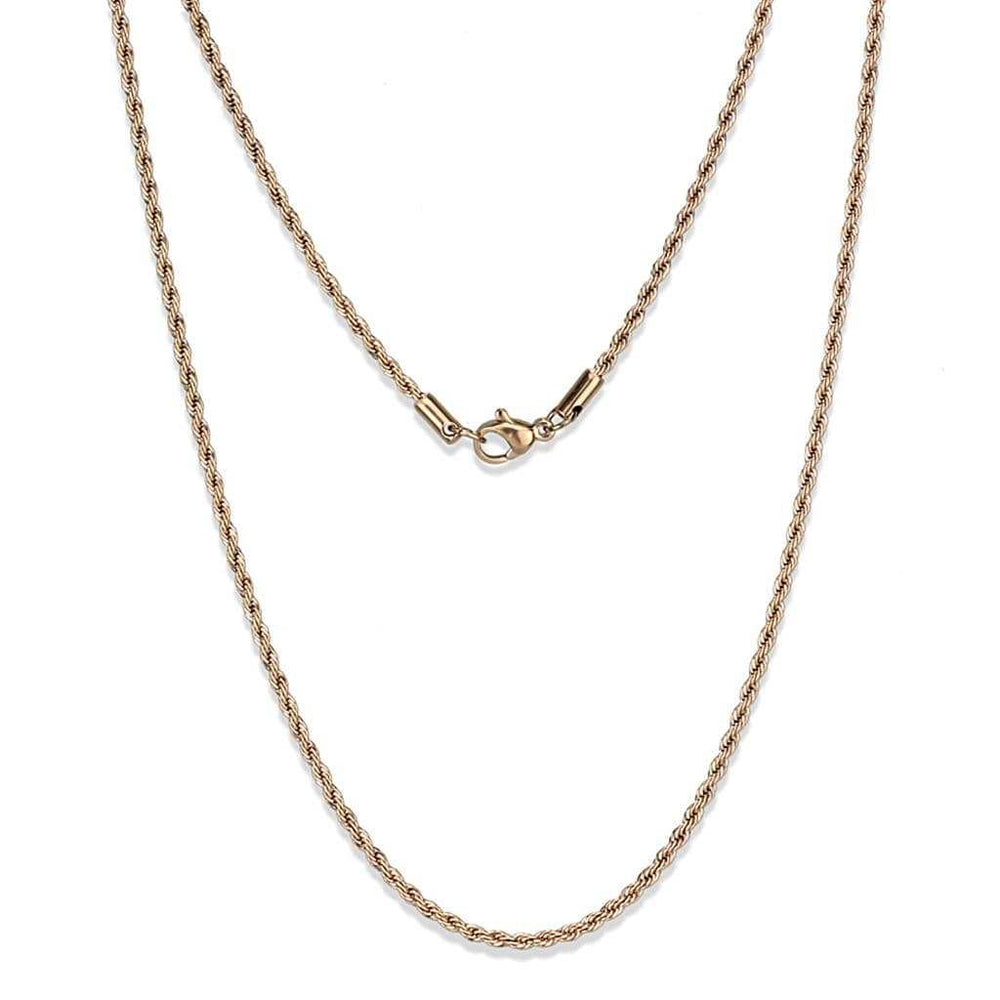 TK2426R - IP Rose Gold(Ion Plating) Stainless Steel Chain with No Stone - Alamode - Flyclothing LLC