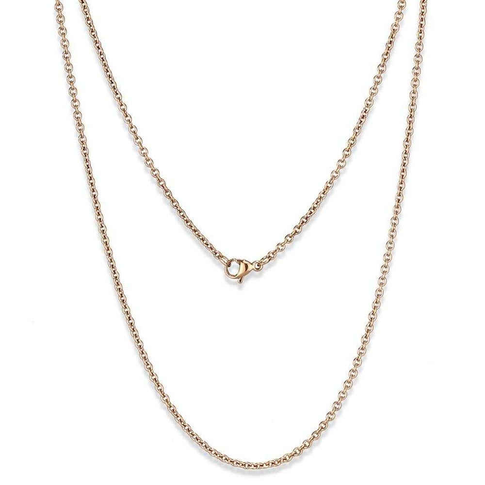 TK2428R - IP Rose Gold(Ion Plating) Stainless Steel Chain with No Stone - Alamode - Flyclothing LLC