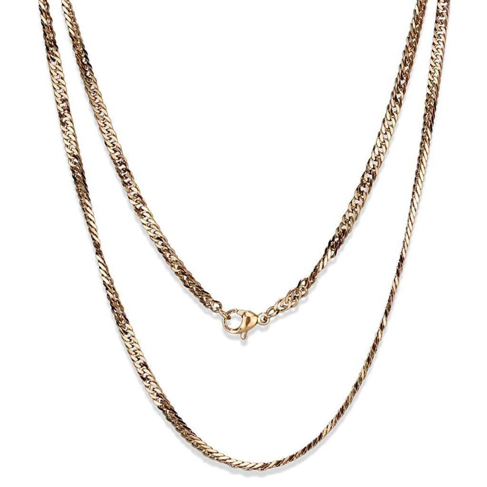 TK2429R - IP Rose Gold(Ion Plating) Stainless Steel Chain with No Stone - Alamode - Flyclothing LLC