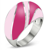 TK243 - High polished (no plating) Stainless Steel Ring with Epoxy in No Stone - Alamode - Flyclothing LLC