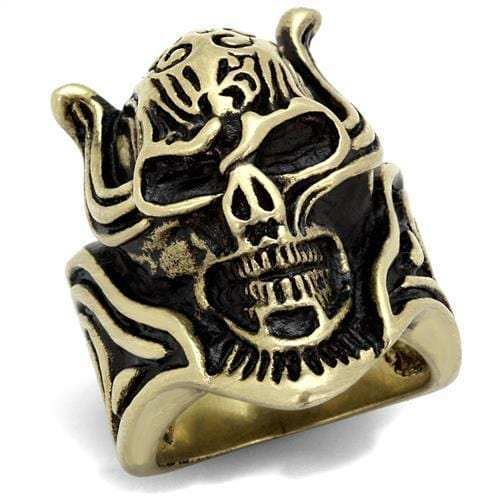 TK2446 - IP Antique Copper Stainless Steel Ring with Epoxy in Jet - Alamode - Flyclothing LLC