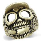 TK2449 - IP Antique Copper Stainless Steel Ring with Epoxy in Jet - Alamode - Flyclothing LLC