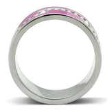 TK244 - High polished (no plating) Stainless Steel Ring with Top Grade Crystal in Clear - Alamode - Flyclothing LLC