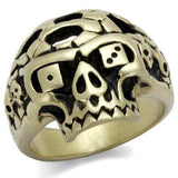 TK2452 - IP Antique Copper Stainless Steel Ring with Epoxy in Jet - Alamode - Flyclothing LLC